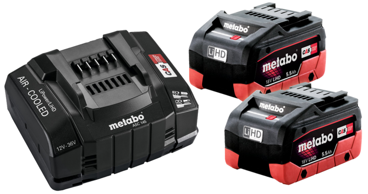 Batterisæt med 2×18V/5,5Ah LiHD + lader ACS 145